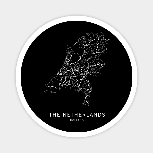 The Netherlands Road Map Magnet by ClarkStreetPress